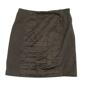 Cluny Mini Skirt Womens 10 Black Textured Quilted Front Business Casual Chic